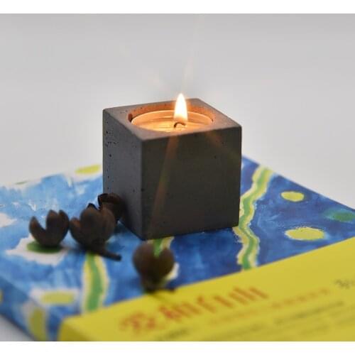 Molds for Plaster Concrete Candle Holder Molds ,Silicone Cube Candlestick Molds