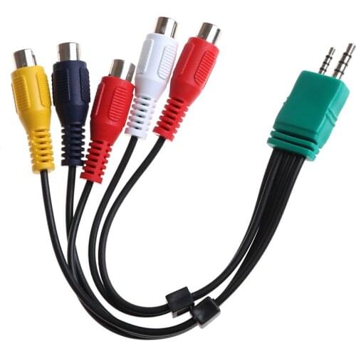 1pc 20cm 3.5mm + 2.5mm to 5RCA Audio Video AV Component Adapter Cable For Samsung LED LCD TV BN3901154W BN39-01154W