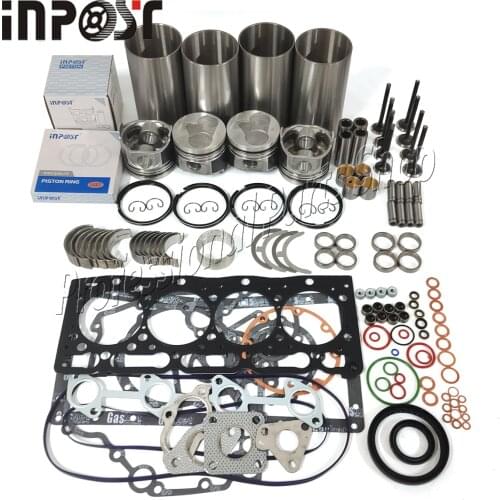 V1505 V1505T Overhaul Rebuild Kit with Liner For Kubota Engine KX71H KX91-2 B3200HSD B3300S Tractor Bobcat