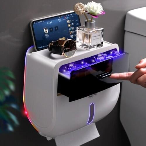 Nordic style toilet tissue box Don't have to punch waterproof double multi-function shampoo organizer bathroom storage rack