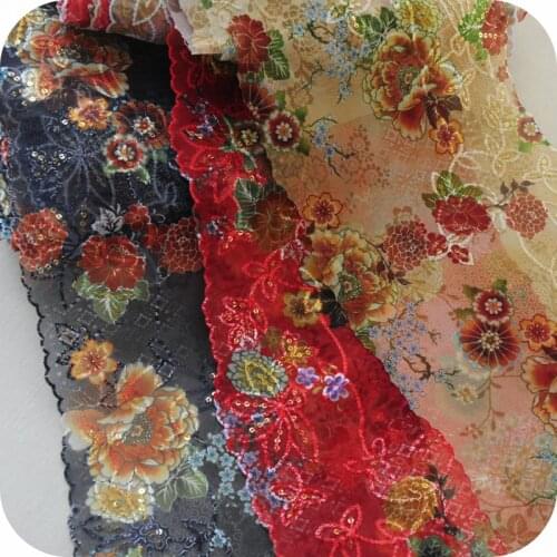 10meters Red Rose Floral Lace Trim Lovely Cute Fabric For Bra Clothes Accessories Dress Costume Lingerie Sewing Materials 18cm