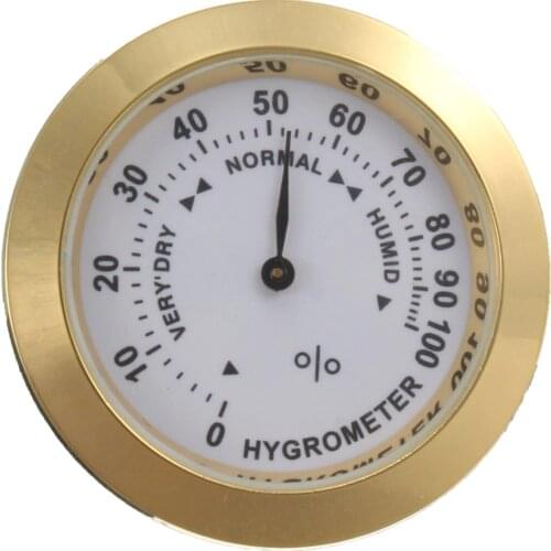 Brass Analog Hygrometear Cigar Tobacco Humidity Gauge & Glass Lens For Humidors Smoking Humidity Sensitive Gauge