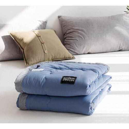 Air Condition Thin Stripe Summer Cool Quilt Single Double Breathable Sofa Office Bed Travel Quilts Throw Blanket