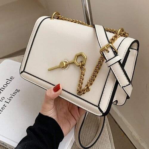 Fashion Pu Leather Crossbody Bag For Women 2021 Brand Chain Designer Handbags High-quality Womens Trend Hand Bag Black White