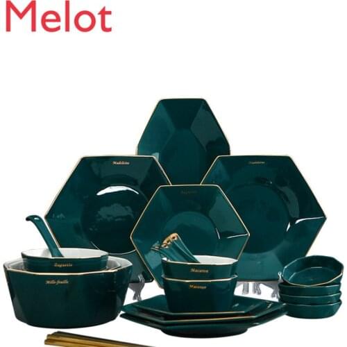 Tableware Set Nordic Ceramic Bowls and Dishes Set Home Creative Platter Combination Bowl Minority Gifts From Elders Durable