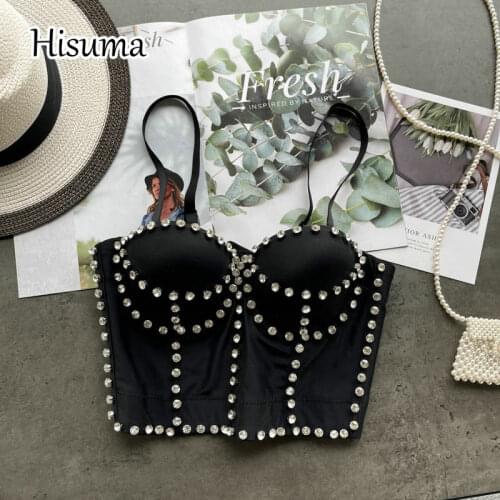 2021 summer new womens Retro rhinestones bling Tube top bra one piece belt pad wireless tube top female underwear Corset tops