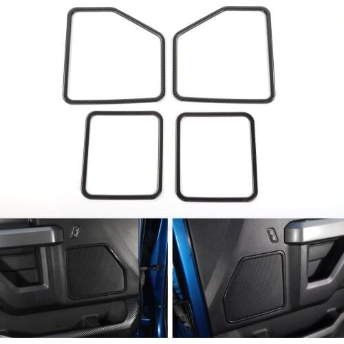 New Car-Styling For Ford F150 2015 Up Car Door Speaker Frame Trim Styling ABS Carbon Fiber Style Auto Moldings 4pcs/set
