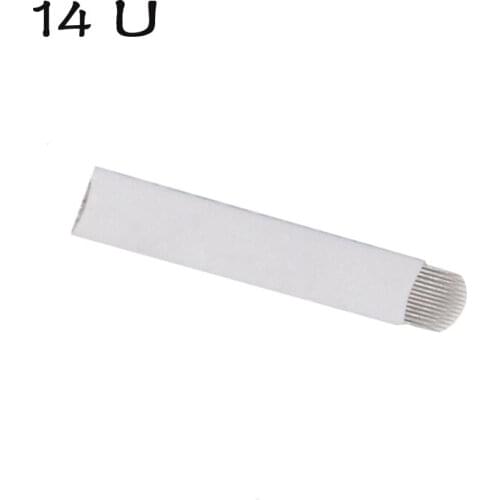 Wholesale 500pcs 14 Pin U blade for microblading pen microblading needle u shape manual eyebrow tattoo curved blades