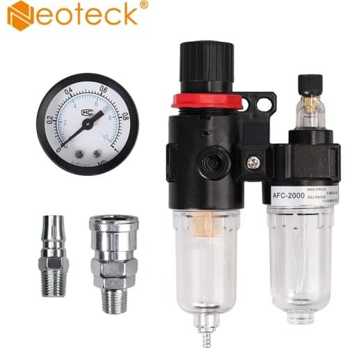 Neoteck 1/4" Air Compressor Regulator Moisture Water Trap Filter Regulator Separator Air Filter Regulato For Air Compressors