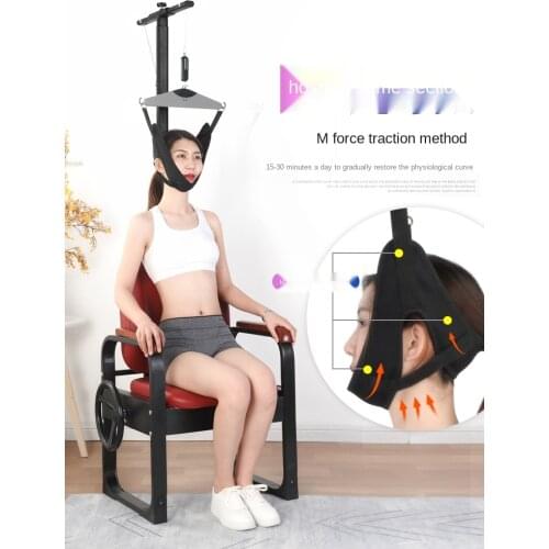 Cervical spine retractor household neck physiotherapy with a neck straightening and stretching frame