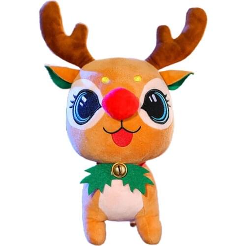 Christmas Elk Standing Deer Plush Toys 24cm/33cm/43cm Childrens Dolls Cute New Year Gift Soft Toys Kids Plush Animals