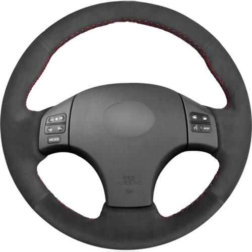 Hand-stitched DIY Black Suede Leather Car Steering Wheel Cover for Lexus IS IS250 IS250C IS300 IS300C IS350 IS350C F SPORT 2005