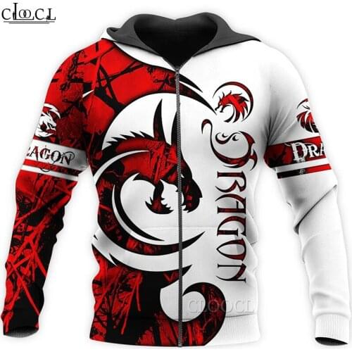HX Tattoo and Dungeon Dragon Zipper Hoodie Women Men 3D Print Fashion Autumn Sweatshirt Hip Hop Harajuku Tops Drop Shipping