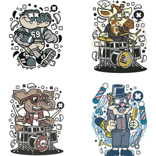 Three Ratels QC522 Punk cartoon character illustration animal cartoon wall sticker car hood sticker laptop decal