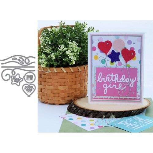 Party Decorations Decorative Embossing Papercard Crafts Die 2021 Balloons Tiny Hearts Ribbons Metal Cutting Dies New 2021