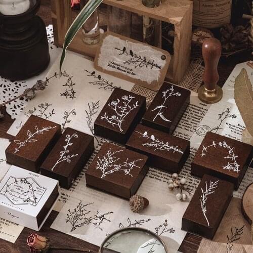 Vintage Grass Plants Background Decoration stamp Wooden rubber stamps for scrapbooking stationery DIY craft standard stamp