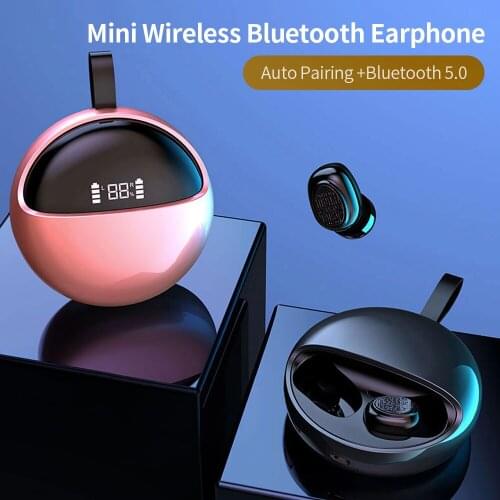 YH-03 Wireless Stereo BT Earphone with LED Power Display Mini Design Headset for Sport/Vehicle Android/IOS Black/Rose Gold