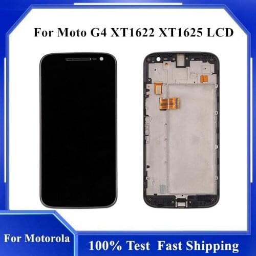 Tested LCD Display For Motorola Moto G4 XT1622 XT625 LCD Display +Touch Digitizer Screen With Frame Repair Parts For Moto G4
