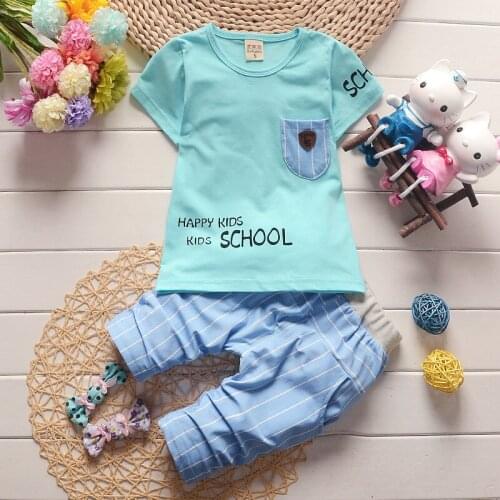 Baby 2pcs Hot Sale Brand Boys Clothing Children Summer Boys Clothes Cartoon Kids Boy Clothing Set T-shit Pants Cotton 0-4 YEARS