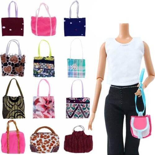 5 Pcs Fashion Random Handbags Colorful Mini Cute Backpack Bag Daily Casual Party Wear for Barbie Doll Accessories Dollhouse Toys