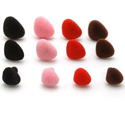 500pcs mixed color flocking Triangular safety toy nose soft washer for diy doll findings fashion Nose Plush Toy Nose Plush Nose