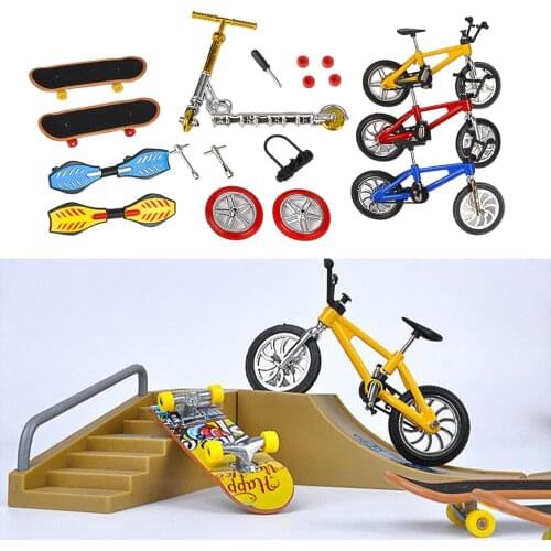 8 Pieces/set Finger Toys Set Miniature Skateboards, Bike, Mini Scooter, Swing Board
