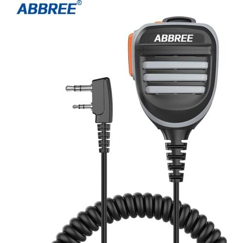 Abbree AR-780 PTT Remote Waterproof Speaker Mic Microphone for Radio Kenwood TYT Baofeng UV-5R 888S UV-82 Walkie Talkie AR-F8