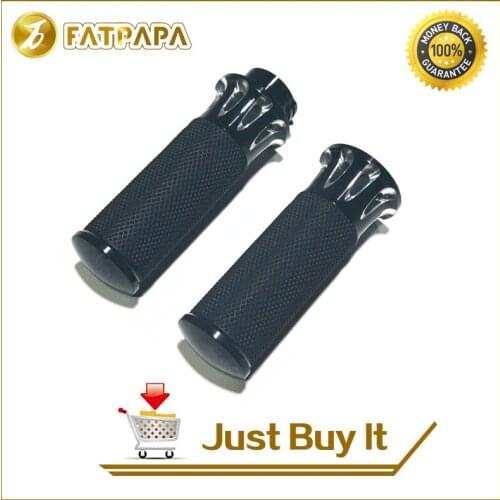 Aluminium Motorcycle Handle Black And Cast Chrome Handbar Rubber Hand Grips Fit For Harley Handle