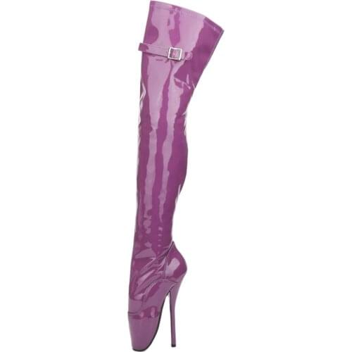 Jialuowei Ballet Boots 18CM Siper High Heel Pointed toe Over-the-knee Thigh Long Boots Big Size