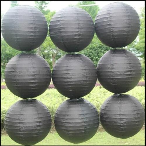 6-8-10-12-14 Inch Black paper lantern Wedding decorations Events party supplier baby shower Birthday Christm Chinese paper ball