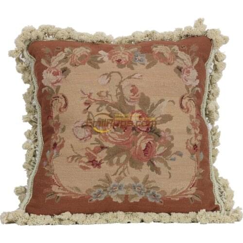 Chinese Needlepoint Wool Cushion Hand Woven Wool Varies New Zealand European Luxury Cushion Square Sofa Chair Decor
