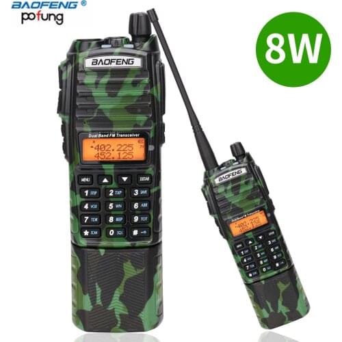 Baofeng UV-82 Plus Tri-power 8W/4W/1W 3800mAh Battery 2-PTT VHF UHF Dual Band U.S Army Tactical Ham Radio Walkie Talkie