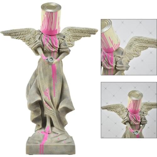 Banksy Angel Figurine Ornament Resin Figure Art Sculpture Statue Interior Home Living Room Office Table Decor Housewarming Gift