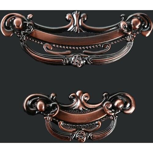 Door Handle Antique Length Handle Door Pull Bronze Gate Vintage Wardrobe Cabinet Drawer Knobs Pull Handles Furniture Hardware