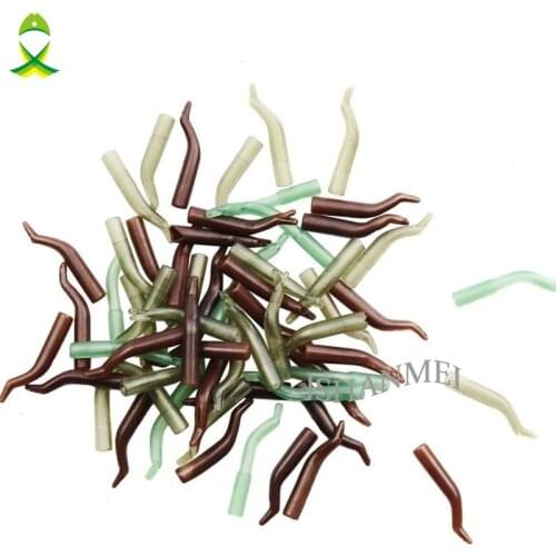 JSM 100pcs/lot Carp Fishing Hook Line Aligner fishing Hooks Sleeves Carp Fishing Rig Terminal Tackle Fishing Accessories