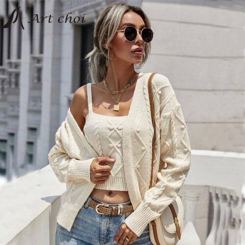 2 Piece Sets Cardigan Knitwear Sweater Suit Women Winter Jumper Knitted Fashion Tops Ladies Outwear Female Coats Sueter Mujer