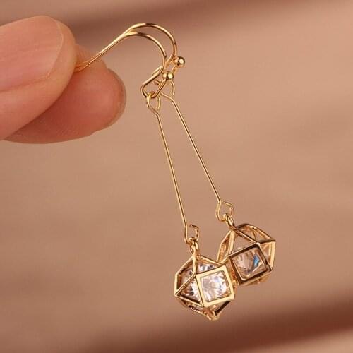MYWINY copper jewelry thread earrings crystal for women