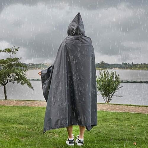 Multi-function 55*57 Inche Hooded Stadium Raincoat Waterproof Windproof Outdoor Emergency Blanket Mat with Portable Storage Bag