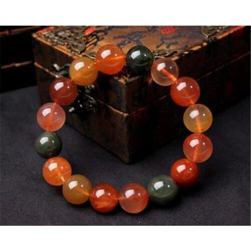 Genuine Natural Colorful Rutilated Quartz Crystal Healing Gems Stretch Round Bead Fitness Bracelet Woman Men 10mm 11mm 12mm