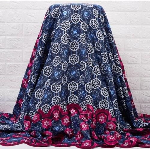 Zhenguiru Newest Blue African Cotton Lace 2021 Swiss Voile Cotton Lace In Switzerland Fabric For Wedding Women Dress Party A2491