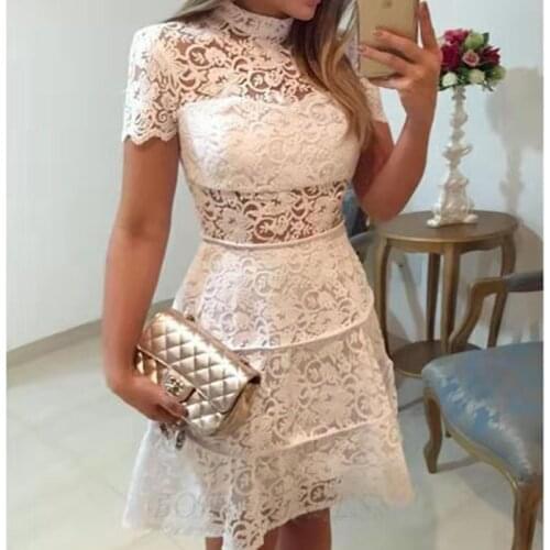New design Fashion Ivory Lace Mini length designer Formal Homecoming Dresses Party Prom Dresses Evening Gowns 2019
