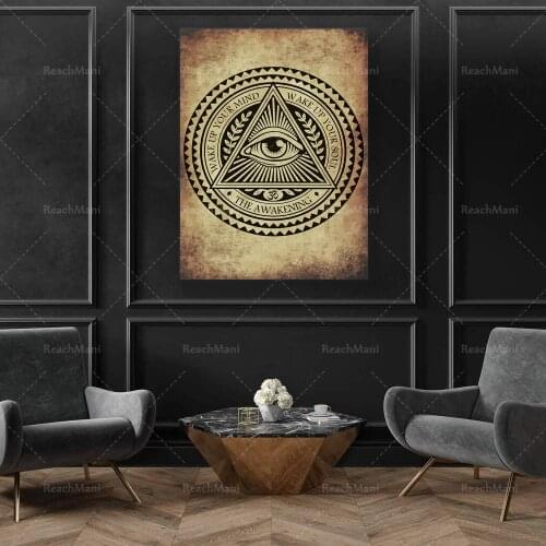 All Seeing Eye Occult Print Poster, Illuminati Poster, Goth Decoration, Witchcraft Art, Esoteric Home Decor, Cool Print