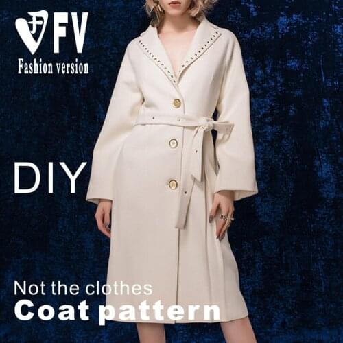 Coat pattern womens fashion mid-length coat cutting picture 1:1 clothing pattern BFY-316