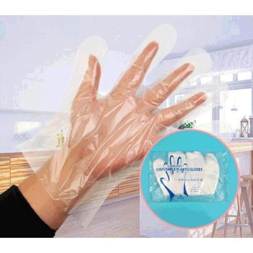 100PCS Disposable Gloves Polyethylene Food Service Kitchen Gloves Safty Large Gloves Daily Protection Supplies