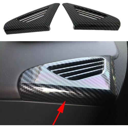 Fit For Tesla Model X 2016 2017 2018 2019 Carbon Fiber Front Car Dashboard Air Outlet Vent Cover Trim Frame Sticker