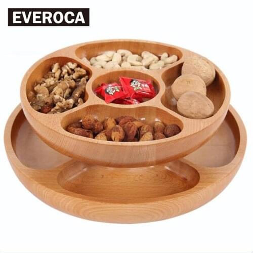 Creative and Simple Beech Dried Fruit Tray Japanese-style Five Snacks Candy Tray Living Room Melon Boxes