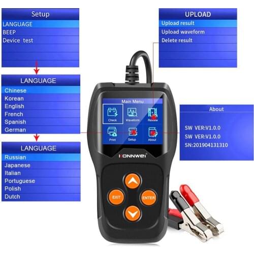 Professional 12V Car Battery Tester 100 To 2000Cca 12 Volt Battery Tools For The Car Quick Cranking Charging Diagnostic