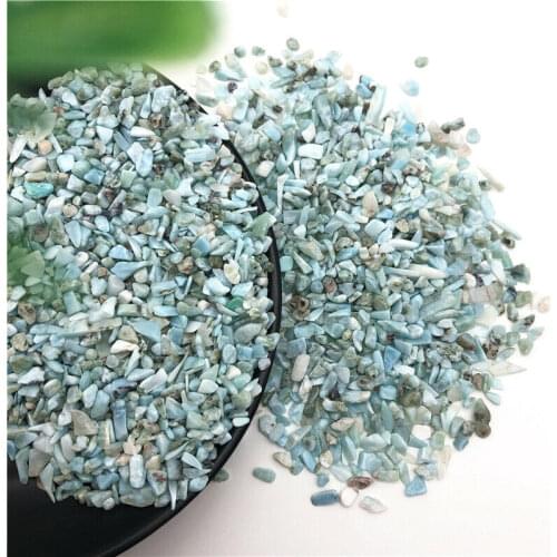 Drop Shipping 50g 3-5mm Natural Larimar Gravel Polished Rock Crystal Chip Stones Healing Decor Natural Stones and Crystals