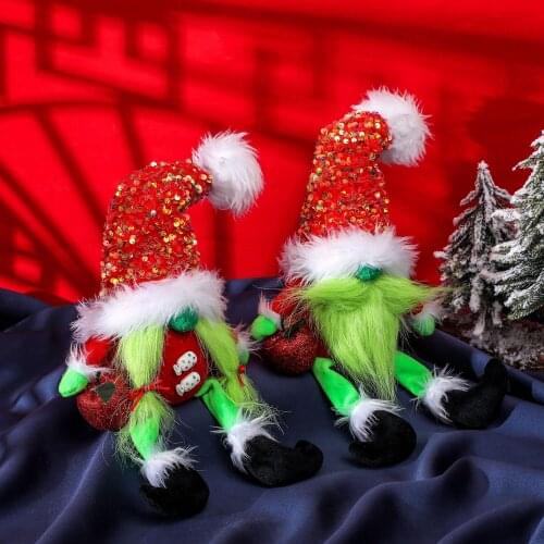 Christmas Decorations Faceless Elf Shaped Decorative Doll Artware Desktop DIY Decor for Home Cafe Shops Xmas Tree New Year Gifts