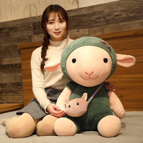 Backpack Sheep Animal Fashion Baby Girls Plush Doll Child Sleeping Pillow Soft Girl Bed Doll Pillow Home Bedroom Decoration